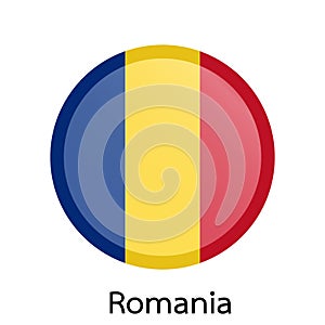 Vector flag button series - Romania