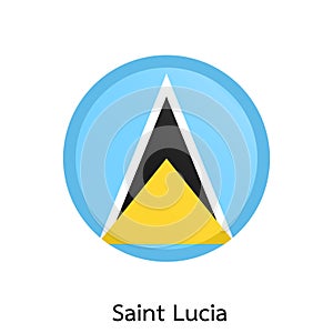 Vector flag button series - Saint Lucia