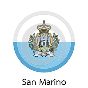 Vector flag button series - San Marino