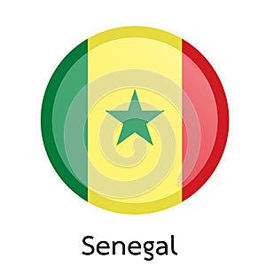 Vector flag button series - Senegal