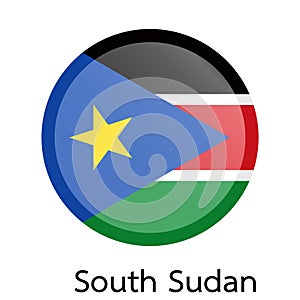 Vector flag button series - South Sudan