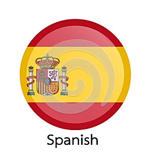 Vector flag button series - Spanish