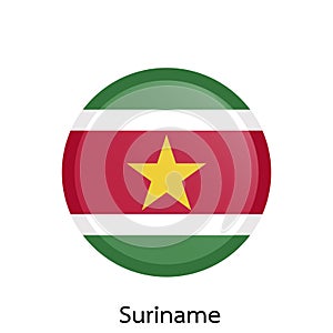 Vector flag button series - Suriname