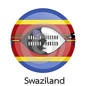 Vector flag button series - Swaziland