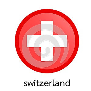Vector flag button series - switzerland