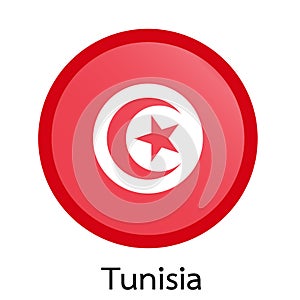Vector flag button series - Tunisia