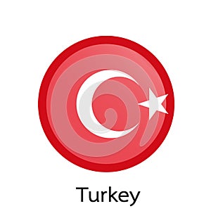 Vector flag button series - Turkey