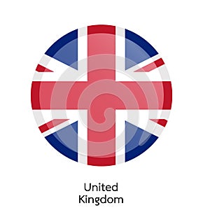 Vector flag button series - United Kingdom