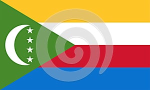Vector flag of Comoros. Proportion 3:5. Comorian national flag. Union of the Comoros.