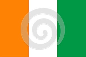 Vector flag of Cote d`Ivoire. Proportion 2:3. Ivorian national flag. Republic of CÃ´te d`Ivoire.