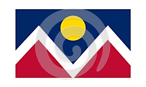 Vector Flag of Denver simple flat design illustration Isolated on White Background