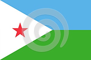 Vector flag of Djibouti. Proportion 2:3. Djiboutian national flag. Republic of Djibouti. photo