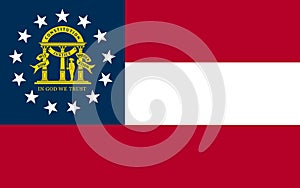 Vector flag of Georgia state. United States of America