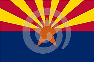Vector flag illustration of Arizona, United States of America