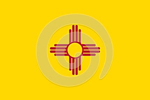 Vector flag illustration of New Mexico state, United States of America