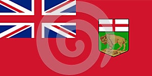 Vector flag of Manitoba province Canada. Winnipeg photo