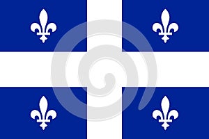 Vector flag of Quebec province Canada.Calgary, Edmonton