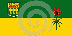 Vector flag of Saskatchewan province Canada. Saskatoon, Regina