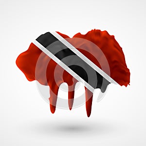 Vector Flag of Trinidad and Tobago painted colors
