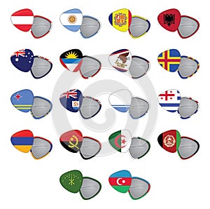 Vector Flags Button, flag Badge, Pin Badge