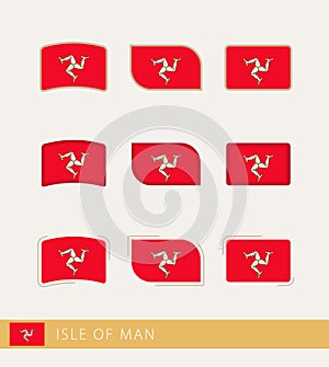 Vector flags of Isle of Man, collection of Isle of Man flags