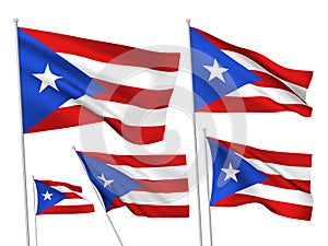 Vector flags of Puerto Rico