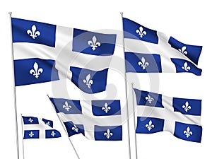 Vector flags of Quebec province of Canada