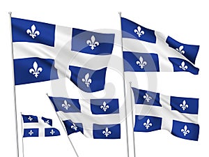 Vector flags of Quebec province of Canada photo