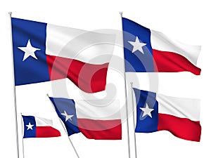 Vector flags of Texas state