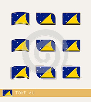 Vector flags of Tokelau, collection of Tokelau flags