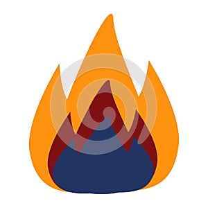 Vector flame fare cartoon illustration for icon, emoji. Isolated on white background