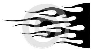 Vector flame silhouette for motorcycle and car decoration and airbrush stencil