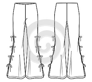 Vector flare pants for ladies photo
