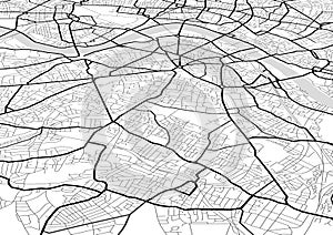 Vector abstract city map in perspective view