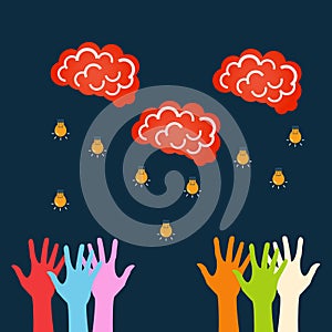 Vector flat abstract concept of brainstorming eps