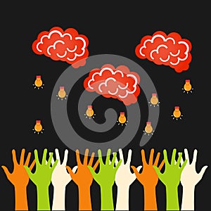 Vector flat abstract concept of brainstorming eps