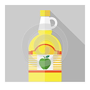 Vector flat apple cider vinegar bottle template