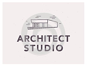 Vector flat architect bureau logo design