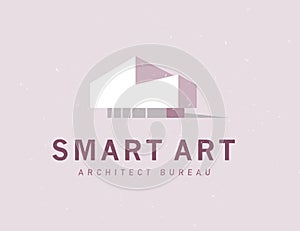 Vector flat architect bureau logo design isolated on light background.