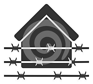 Vector Flat Barbed Wire Home Icon