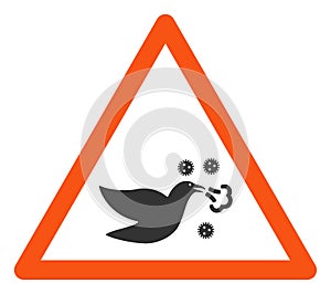 Vector Flat Bird Flu Warning Icon