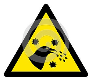 Vector Flat Bird Flu Warning Icon