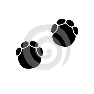 Vector flat black elephant foot print steps