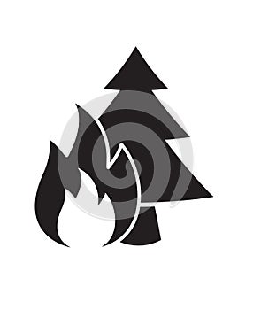 Vector flat black forest fire icon