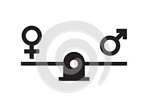 Vector flat black gender equality concept