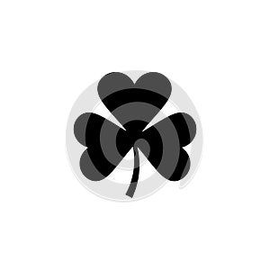 Vector flat black Irish shamrock clover