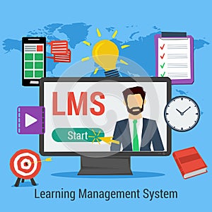 Vector Flat Blue Concept of LMS