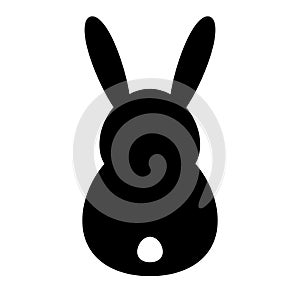 Vector flat bunny rabbit back silhouette