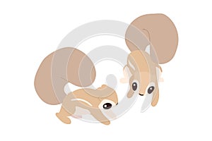 Vector flat cartoon animal clip art