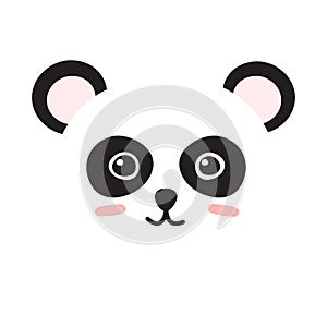 Vector flat cartoon hand drawn doodle panda face